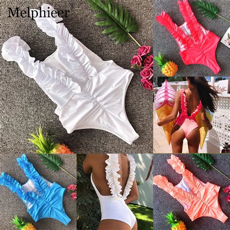 Sexy One Piece Swimsuit Women Bathing Suit One Piece Bikini D Floral Scrunch Butt Swimwear