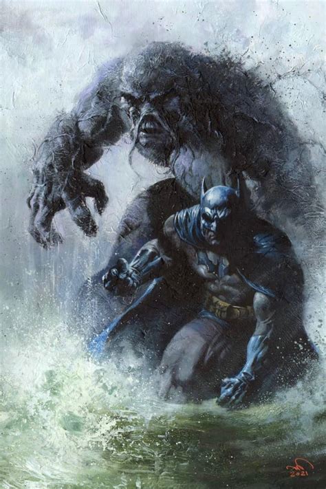 Artwork Swamp Thing And Batman By Human Kutub Rdccomics