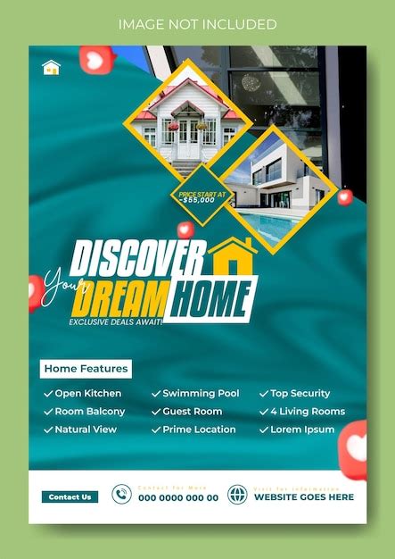 Premium Vector Real Estate House Sale Flyer Template Design