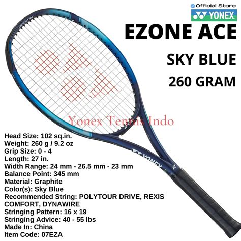 Jual Yonex EZONE ACE 102 260g Sky Blue Racket Tennis Shopee Indonesia