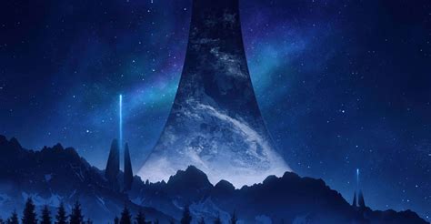 Download Majestic Forerunner Structure In The Halo Universe Wallpaper