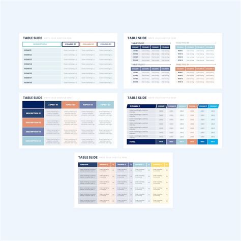 table charts powerpoint fully editable templates table chart