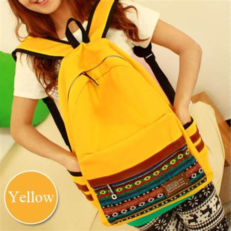 Plaid Patchwork Stylish Canvas Backpack Bag On Luulla