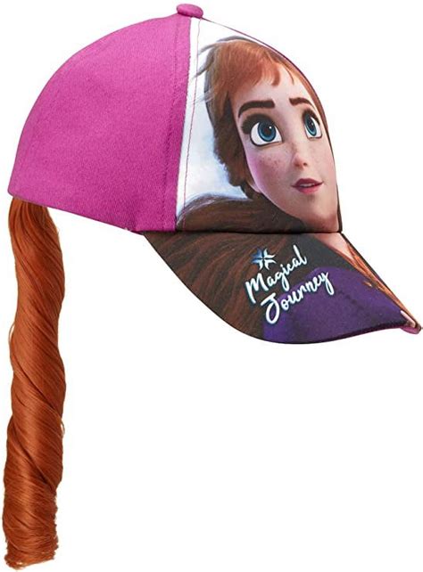 Disney Girls Frozen Baseball Cap Elsa And Anna Ponytail Hat For