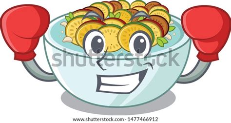 Boxing Ratatouille Cooked Mascot Pan Stock Vector Royalty Free