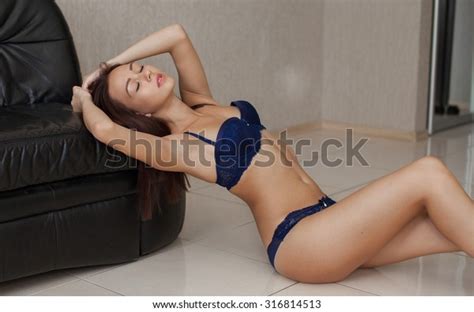 Sexy Brunette Woman Seductive Black Lingerie Stock Photo Shutterstock