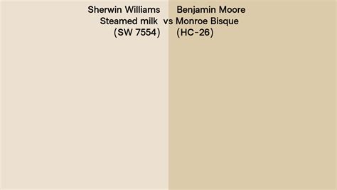 Sherwin Williams Steamed Milk Sw 7554 Vs Benjamin Moore Monroe Bisque