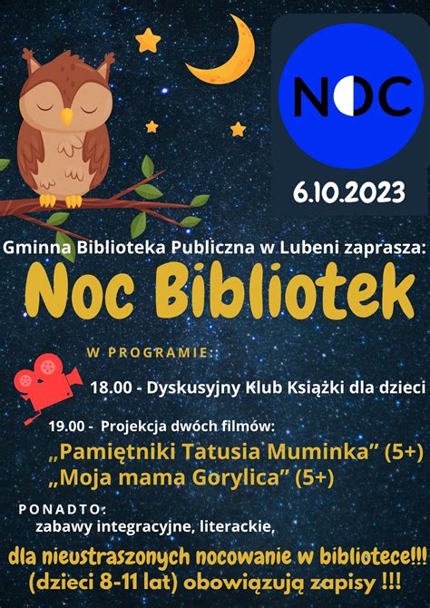 Noc Bibliotek Gminna Biblioteka Publiczna W Lubeni