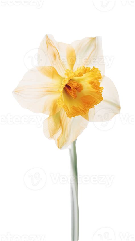 Stunning Image Of Yellow Daffodil Flower On Transparent Background