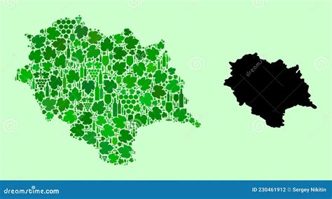 Mapa De Himachal Pradesh Estado Mosaico De Hojas De Vino Y Uva