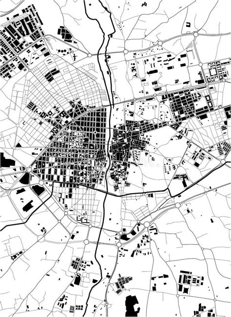 Map of the City of Elche, Spain Stock Vector - Illustration of ...