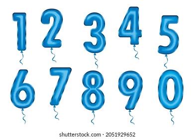 Vector Illustration Set Helium Balloons Numbers Stock Vector (Royalty ...