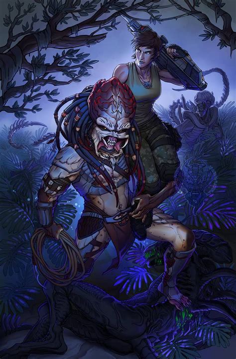 Daughters Of Hunt By Lurelin On Deviantart Predator Artwork Alien Vs