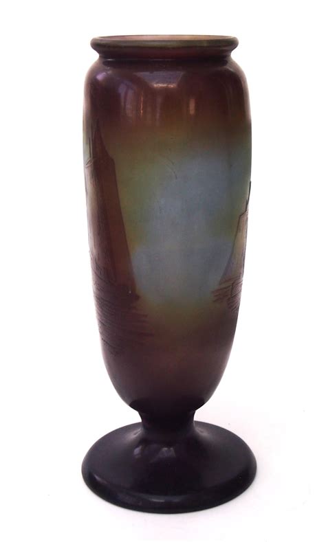 Emile Galle Signed Sailing Ships Cameo Glass Vase C1920 For Sale At 1stDibs