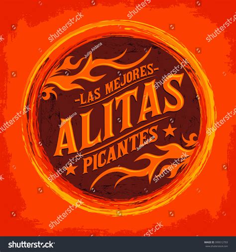 Alitas Picantes Las Mejores Best Hot Stock Vector Royalty Free