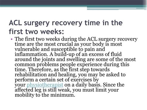 PPT - Timeline & recovery tips on ACL surgery- HCAH.IN PowerPoint