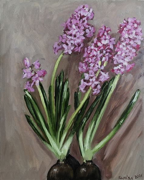 Hyacinth Painting by Iryna Karpiak - Jose Art Gallery