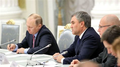 Встреча Президента РФ Владимира Путина с руководством Совета Федерации ...
