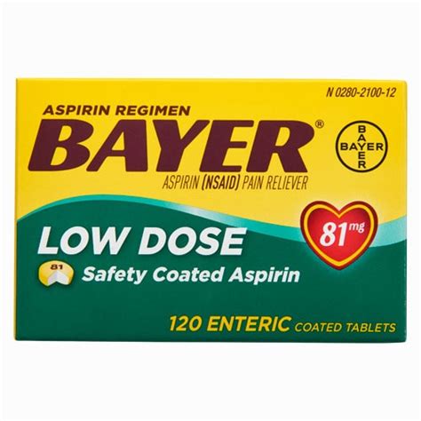 Bayer Low Dose Safety Coated Aspirin -- 81 mg - 120 Coated Tablets ...