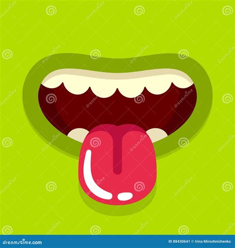 Monster Mouth Cute Scary Goblin Gremlin And Aliens Mouths With Tongue