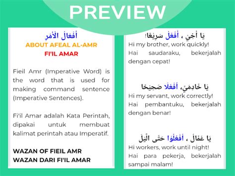 Fiil Amar Dan Contohnya Bahasa Arab Simpel