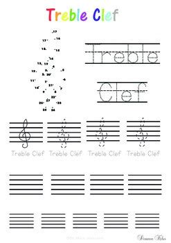 Treble and bass clef tracing worksheet. by Music Maker by DK music ...