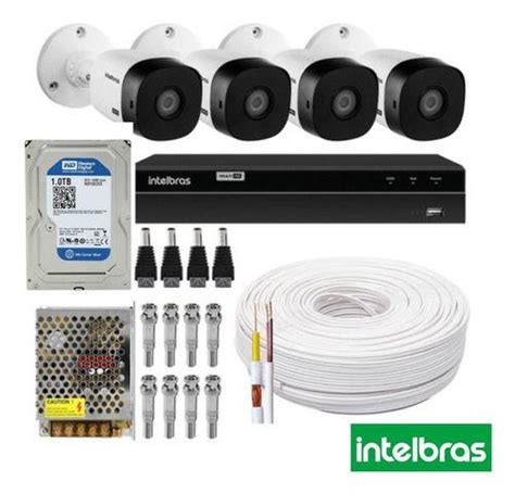 Kit Cftv C Meras Multi Hd T Dvr Intelbras Mhdx Gravador De