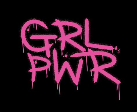 Grl Pwr Urban Street Graffiti Style With Splash Effects And Drops On