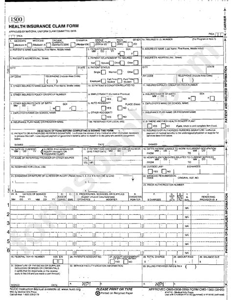 Combined Insurance Claim Forms Printable