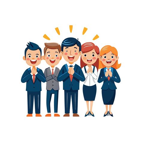 Team Members Celebrating Success with Claps 57954858 Vector Art at Vecteezy