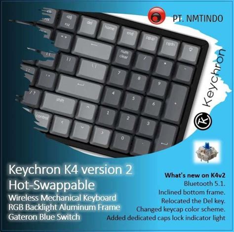 Jual Keychron K V Hot Swappable Blue Switch Rgb Backlight Aluminum Frame Di Seller Pt Nmtindo