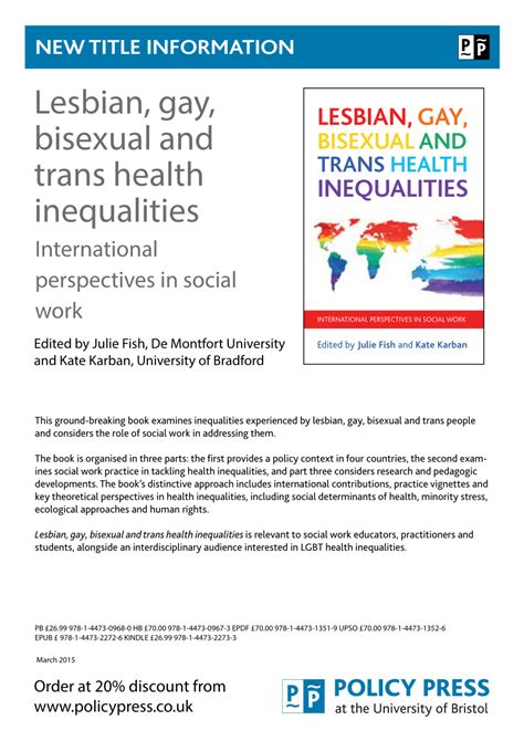 PDF Lesbian Gay Bisexual And Trans Health Inequalities International Perspectives In Social