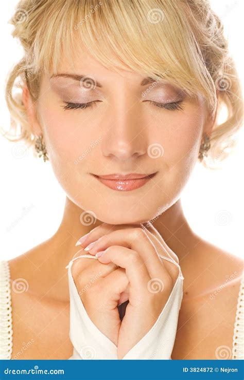 Fille blonde photo stock Image du mariée visage gants