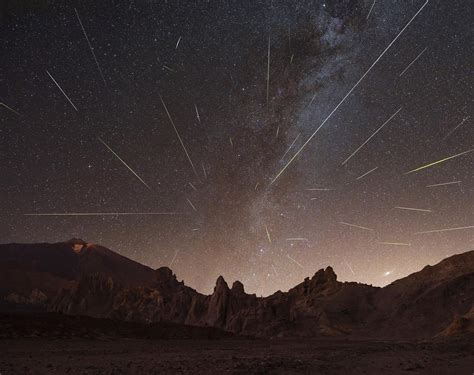 Perseids Meteor Shower 2020 Panorama Blend Roques De García Tenerife 1980x1570 R