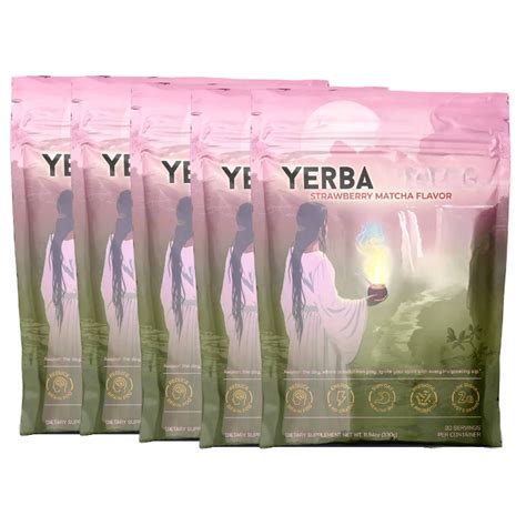 Yerba Mate_Strawberry_Matcha Instant_Tea Powder, Yerba 30 Servings, 3