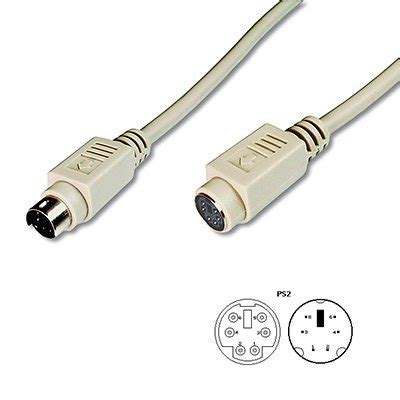 Cable Prolongador PS 2 Mini Din 6 Pines Macho Hembra De 5 Mts