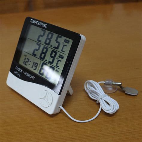 Htc 2 Digital Thermometer Hygrometer Electronic Lcd Temperature Humidity Meter Weather Station