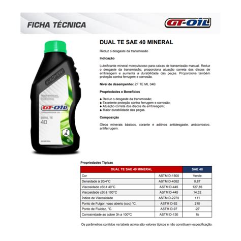 Na Lelokar temos Gt Oil Dual Te 40 melhor preço