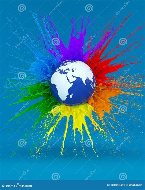 LGBT Illustration To Gay Pride Day Splash Of Colored Paints Around The
