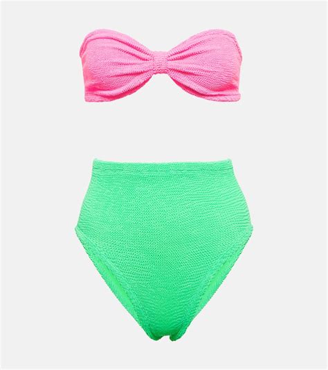 Hunza G Duo Ruby Bikini In Bubblegum Lime ModeSens