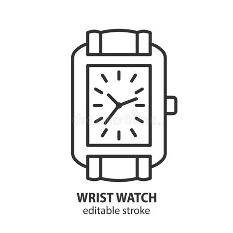 Wrist Watch Line Icon Man And Woman Wristwatch Outline Illustration