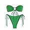 Zaful Women S Bandeau Bikini Set Tie Side Swimwear O Ring Cinched Strapless Swimsuit Halter Two