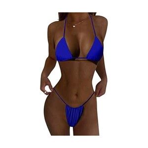 Orandesigne Costume Da Bagno Donna Coordinati Due Pezzi Micro G String Bikini Triangolo Slip