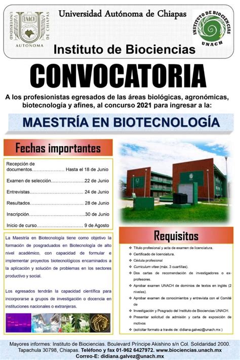 Invita Unach A Cursar La Maestría En Biotecnología