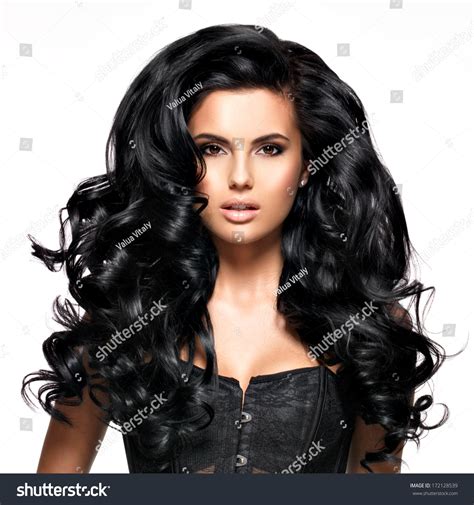 Beautiful Brunette Girl Curly Hair Isolated Images Stock Photos Vectors Shutterstock