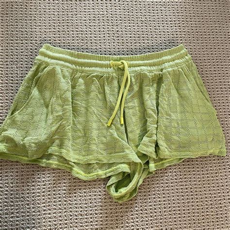 Green Triangl Bikini Cover Up Shorts Very Depop