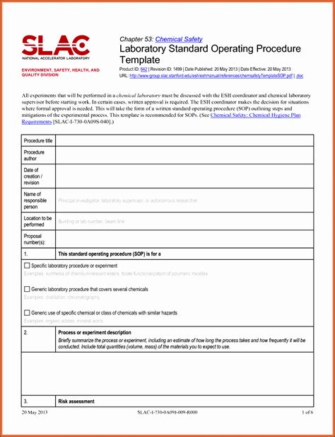 11 Editable Standard Operating Procedure Template - SampleTemplatess ...