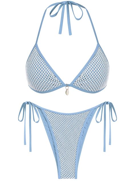 ZAFUL Halter Bikini For Women Sexy Bikini Sets Side Tie High Cut Swimsuis Trendy 2 Piece Bathing