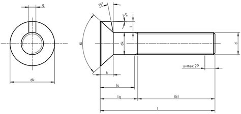 Uni 6105 Flat Countersunk Nib Bolts With Hexagon Nut