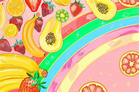rainbow fruit wallpaper images    freepik